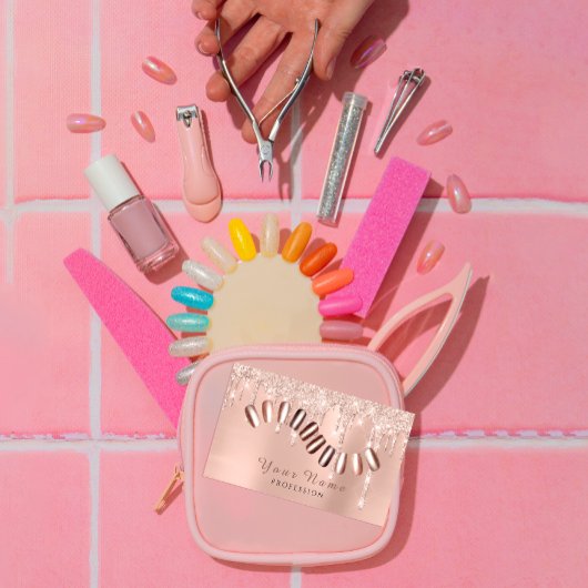 Nails Salon Manicurist Drivers Glitter RoseVIP Visitekaartje