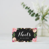 Nails Salon Nail Technicic Romantic Floral Wrap Visitekaartje (Staand voorkant)