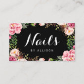 Nails Salon Nail Technicic Romantic Floral Wrap Visitekaartje (Voorkant)