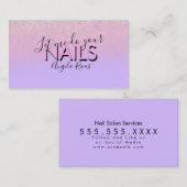 Nails Salon Quote Pink Violet Visitekaartje (Voorkant / Achterkant)