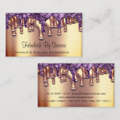 Nails Salon Roos Gold Paarse Drivers Confetti Visitekaartje (Voorkant / Achterkant)