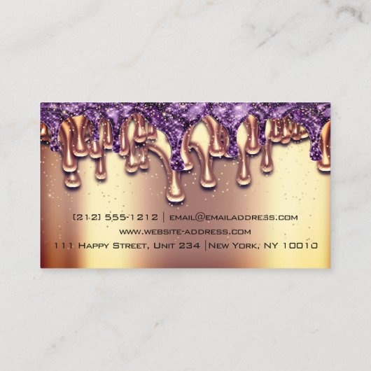 Nails Salon Roos Gold Paarse Drivers Confetti Visitekaartje (Achterkant)