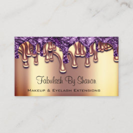 Nails Salon Roos Gold Paarse schijven Visitekaartje