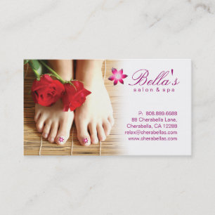 Nails Salon Spa Pedicure Flower Paars Visitekaartje