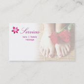 Nails Salon Spa Pedicure Flower Paars Visitekaartje (Achterkant)
