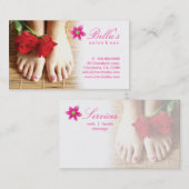 Nails Salon Spa Pedicure Flower Roze Visitekaartje (Voorkant / Achterkant)