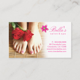 Nails Salon Spa Pedicure Flower Roze Visitekaartje