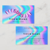 Nails Salon Stylist Manicure Holographic Pink Visitekaartje (Voorkant / Achterkant)