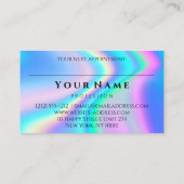 Nails Salon Stylist Manicure Holographic Pink Visitekaartje (Achterkant)