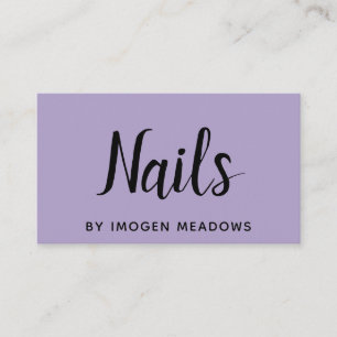 Nails Script Calligraphy Paars Professional Visitekaartje