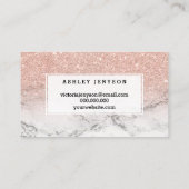 Nails script roos goudglitter marmer visitekaartje (Achterkant)