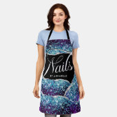 Nails Sparkly Typography Apron Schort (Gedragen)