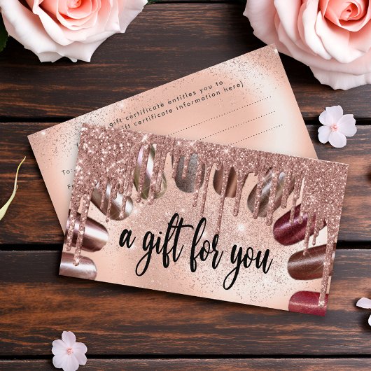 Nails stijlvol Roos Gold Visitekaartje