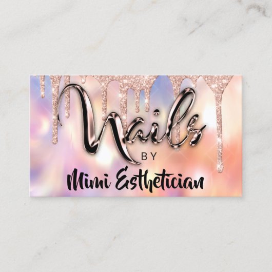 Nails Studio Artist Acryl Drip Glitter Holograaf Visitekaartje (Voorkant)