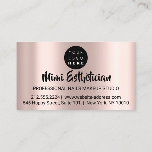 Nails Studio Artist Drift Glitter Roos Gold Visitekaartje (Achterkant)