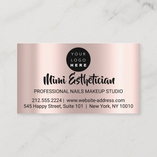 Nails Studio Artist Drips Glitter Rose Blush  Visitekaartje (Achterkant)