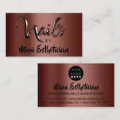 Nails Studio Artist Nails Logo Script Brown VIP Visitekaartje (Voorkant / Achterkant)