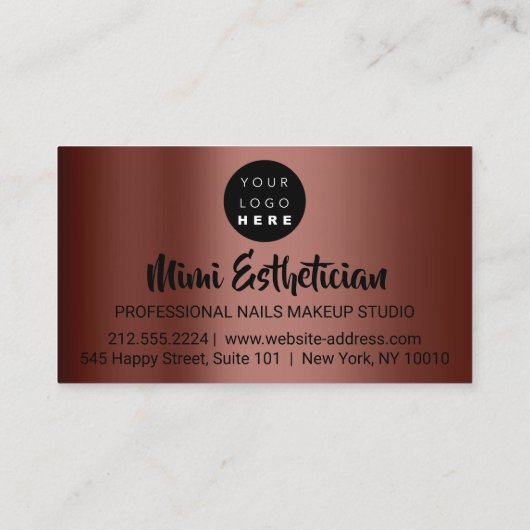 Nails Studio Artist Nails Logo Script Brown VIP Visitekaartje (Achterkant)