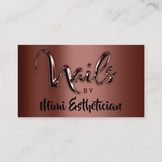 Nails Studio Artist Nails Logo Script Brown VIP Visitekaartje (Voorkant)