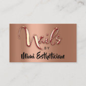 Nails Studio Artist Nails Logo Script Copper Gold Visitekaartje (Voorkant)