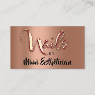 Nails Studio Artist Nails Logo Script Copper Gold Visitekaartje