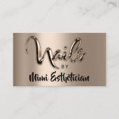 Nails Studio Artist Nails Logo Script Metalic Visitekaartje (Voorkant)