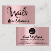 Nails Studio Artist Nails Logo Script Roos Brown Visitekaartje (Voorkant / Achterkant)