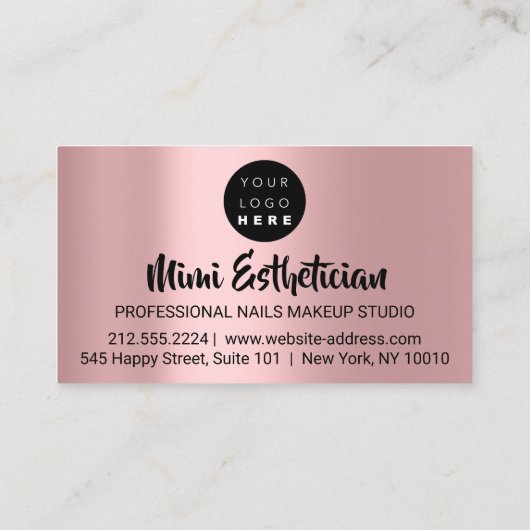 Nails Studio Artist Nails Logo Script Roos Brown Visitekaartje (Achterkant)