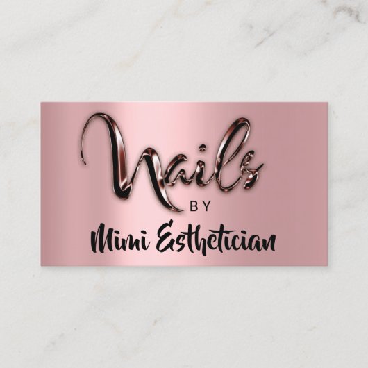 Nails Studio Artist Nails Logo Script Roos Brown Visitekaartje (Voorkant)