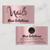 Nails Studio Artist Nails Logo Script Roze Rose Visitekaartje (Voorkant / Achterkant)