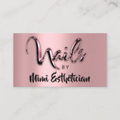 Nails Studio Artist Nails Logo Script Roze Rose Visitekaartje (Voorkant)