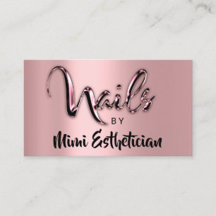 Nails Studio Artist Nails Logo Script Roze Rose Visitekaartje