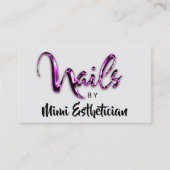 Nails Studio Artist Nails Script Grey Roze Logo Visitekaartje (Voorkant)