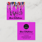 Nails Studio Artist Nails Script Logo Beauty SPA Vierkante Visitekaartje (Voorkant / Achterkant)