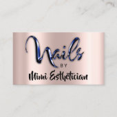 Nails Studio Artist Nails Script Logo Blauw Visitekaartje (Voorkant)