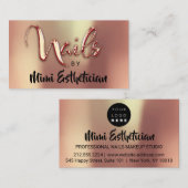 Nails Studio Artist Nails Script Logo Gold Roos Visitekaartje (Voorkant / Achterkant)