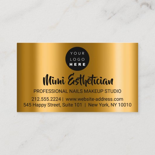 Nails Studio Artist Nails Script Logo Gold VIP Visitekaartje (Achterkant)