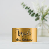 Nails Studio Artist Nails Script Logo Gold VIP Visitekaartje (Staand voorkant)