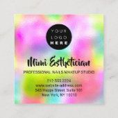Nails Studio Artist Nails Script Logo Holograaf Vierkante Visitekaartje (Achterkant)