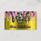 Nails Studio Artist Nails Script Logo Mosterd-gree Visitekaartje (Voorkant)