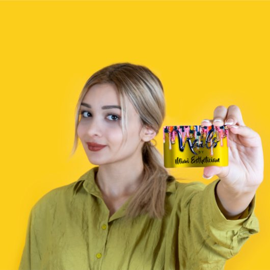 Nails Studio Artist Nails Script Logo Mosterd-gree Visitekaartje