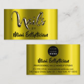Nails Studio Artist Nails Script Logo Mustard Gold Visitekaartje (Voorkant / Achterkant)