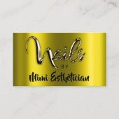 Nails Studio Artist Nails Script Logo Mustard Gold Visitekaartje (Voorkant)