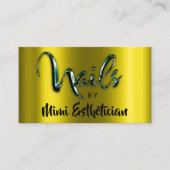 Nails Studio Artist Nails Script Logo MustardGreen Visitekaartje (Voorkant)