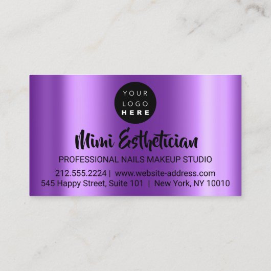 Nails Studio Artist Nails Script Logo Paars Roze Visitekaartje (Achterkant)