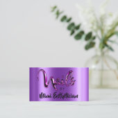Nails Studio Artist Nails Script Logo Paars Roze Visitekaartje (Staand voorkant)
