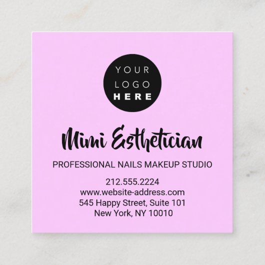 Nails Studio Artist Nails Script Logo Pinky Vierkante Visitekaartje (Achterkant)
