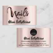 Nails Studio Artist Nails Script Logo Roos Brown Visitekaartje (Voorkant / Achterkant)