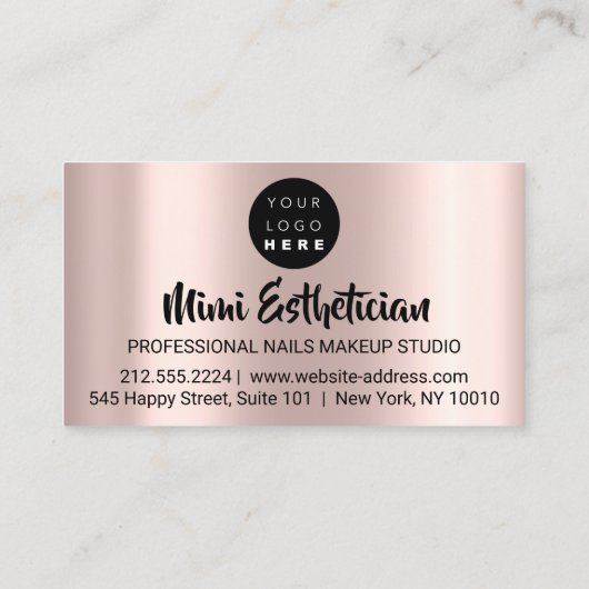 Nails Studio Artist Nails Script Logo Roos Brown Visitekaartje (Achterkant)