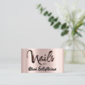 Nails Studio Artist Nails Script Logo Roos Brown Visitekaartje (Staand voorkant)